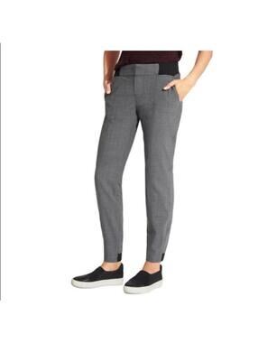 Athleta NWT Women's Gray Work It City Pants Black Elastic Waistband Size 0